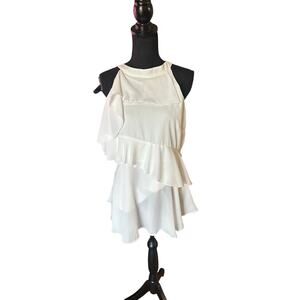 Isla Maude White Ruffled Tiered Blouse